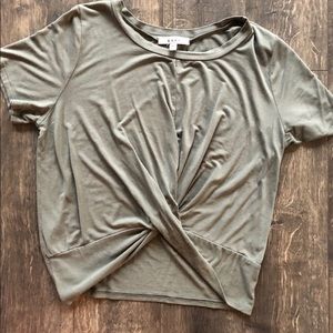 Green Tie front crop t-shirt women’s size M